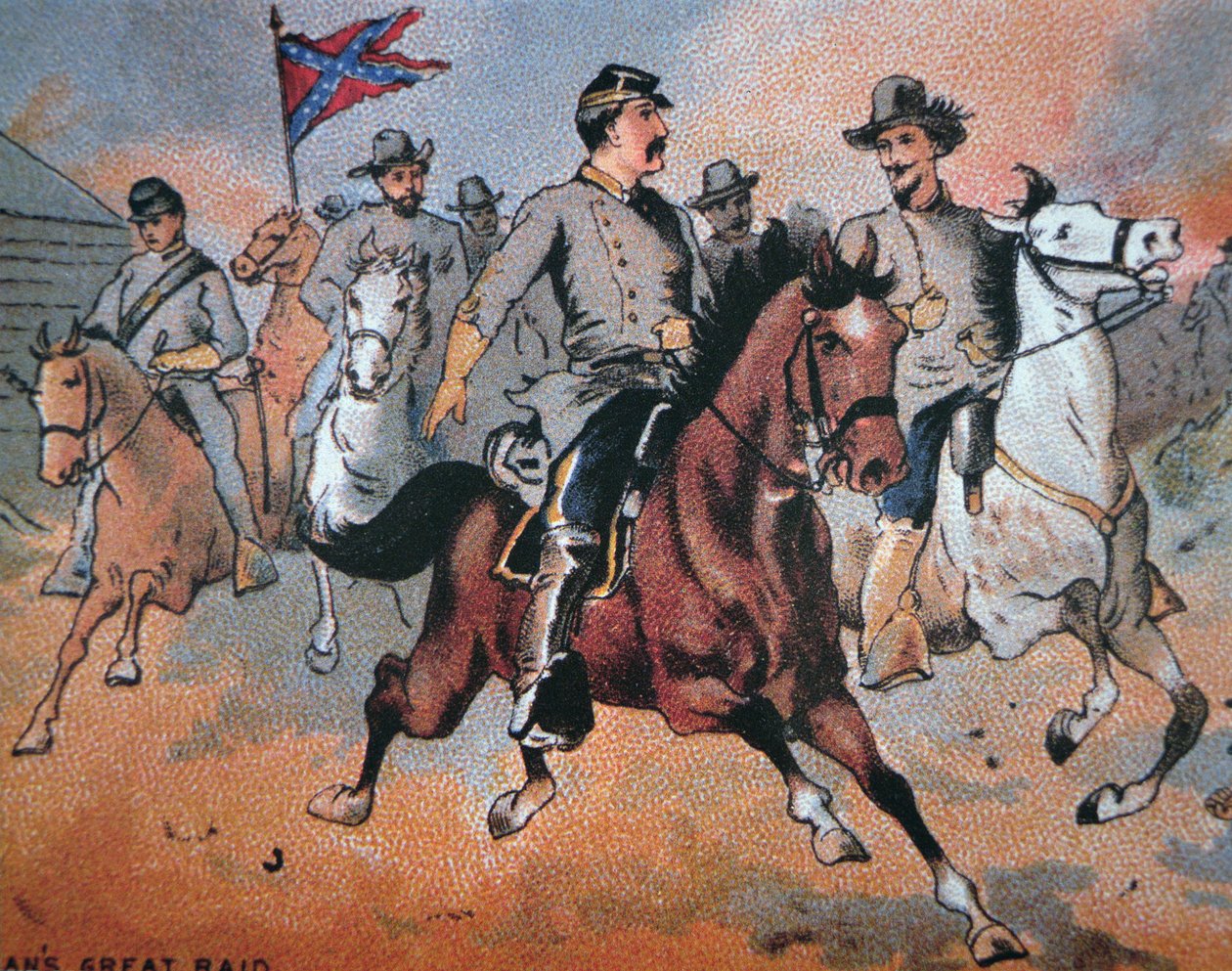 John Hunt Morgan (1825-64) und sein Überfall durch Kentucky von American School