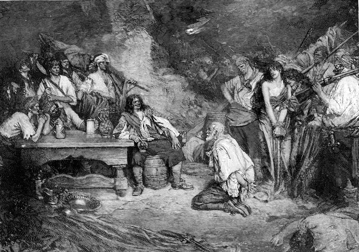 Morgan in Porto Bello nach „Buccaneers and Marooners of the Spanish Main“ von Howard Pyle von American School