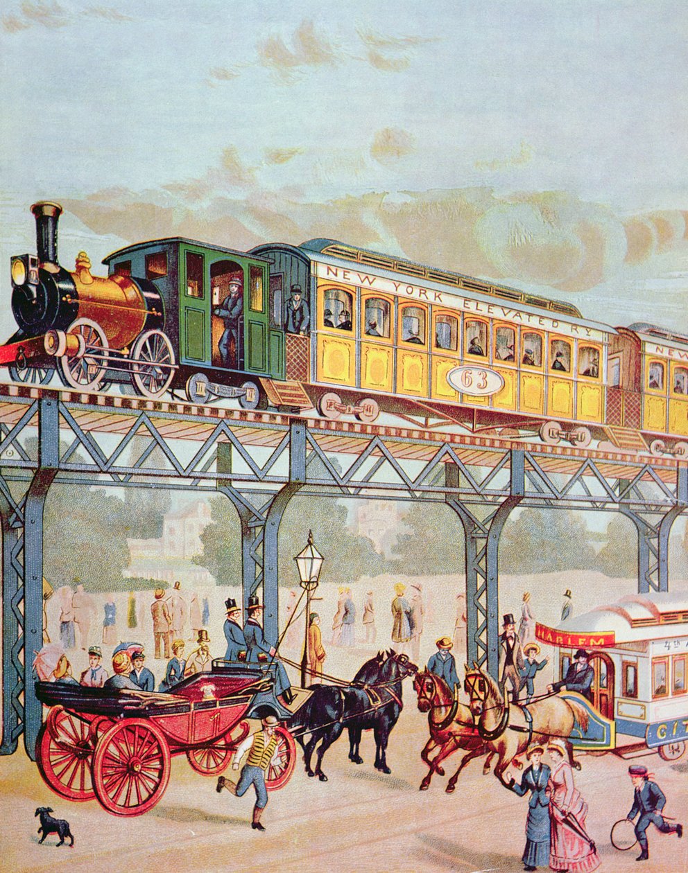 New York Hochbahn, ca. 1880 von American School