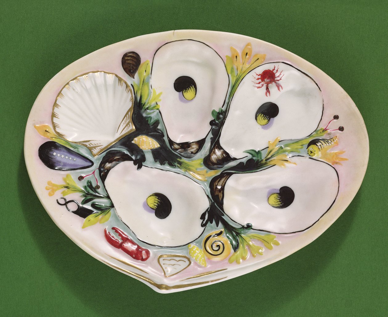 Austernplatte, hergestellt von Union Porcelain Works, Greenpoint, New York, ca. 1880 von American School