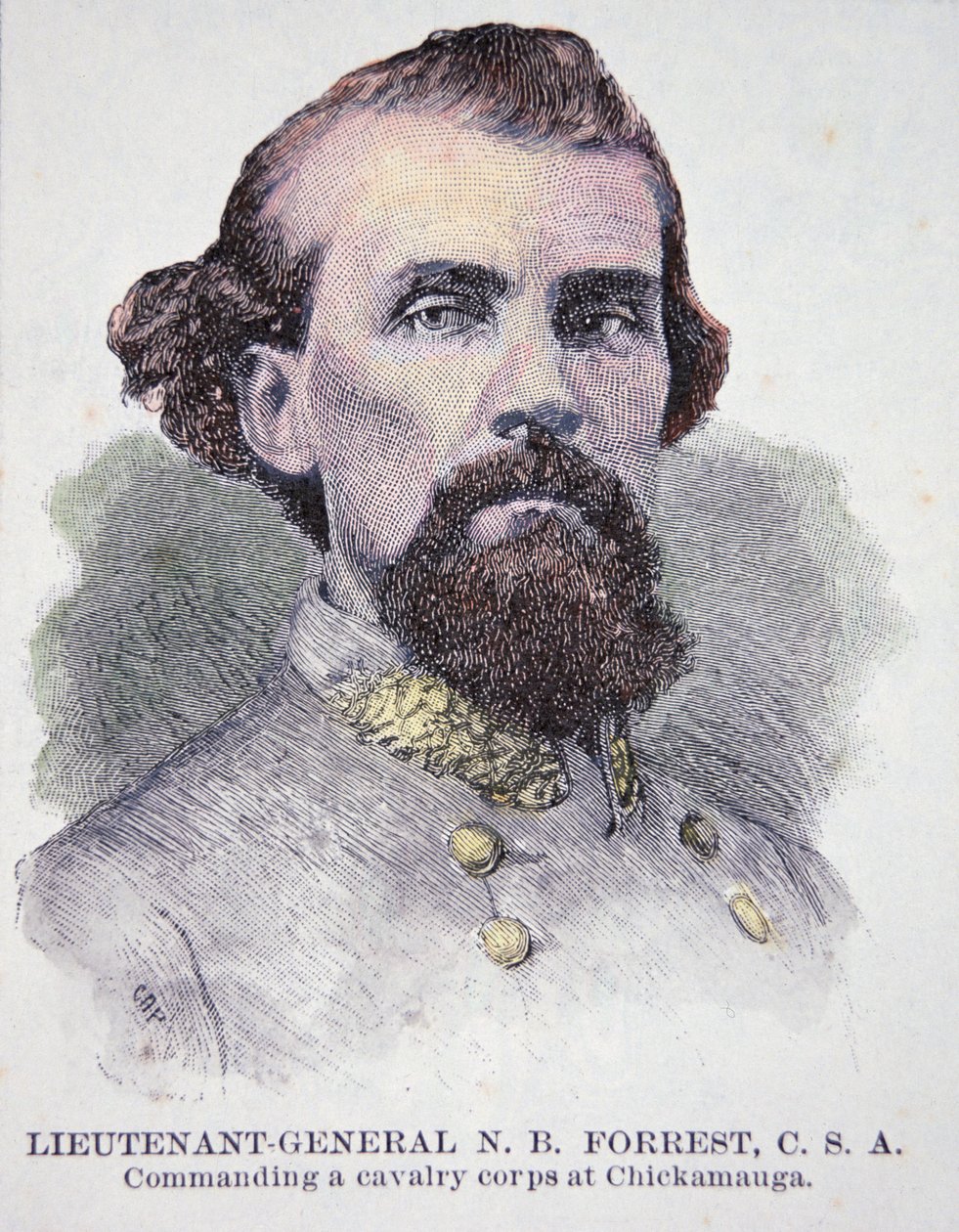 Porträt von Generalleutnant Nathan B. Forrest (1821-77) von American School