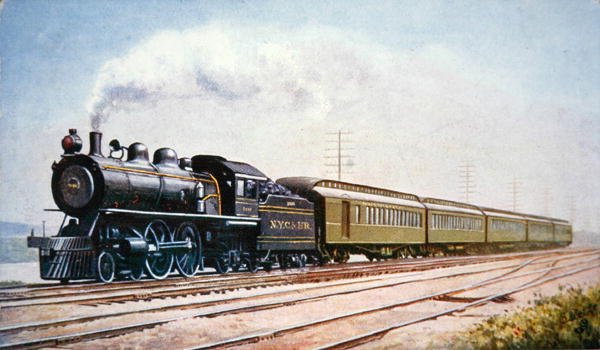 Postkarte des Empire State Express No.999 der New York Central & Hudson River Railroad von American School