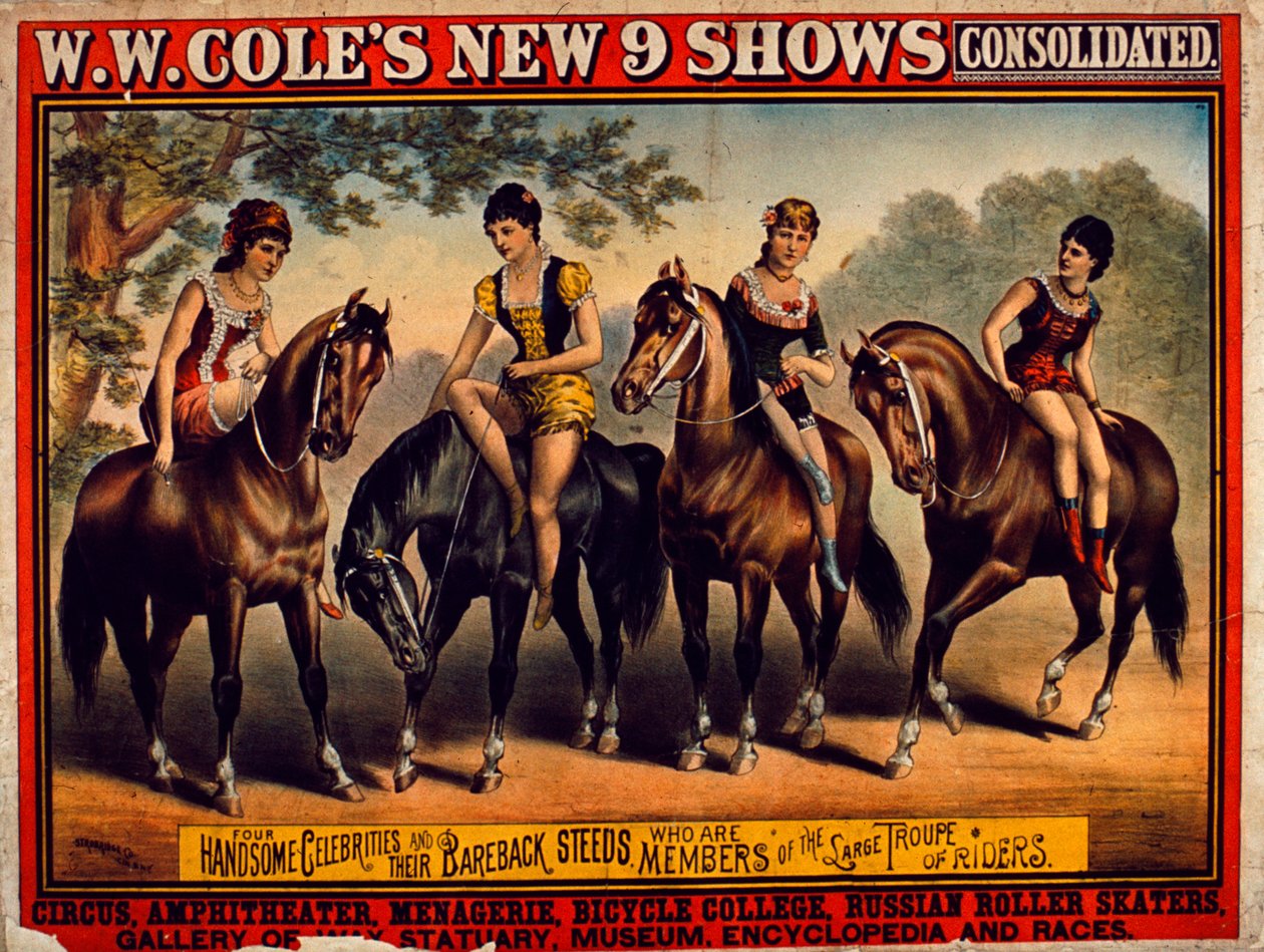 Plakatwerbung für W.W. Coles Neue 9 Shows Konsolidiert von American School