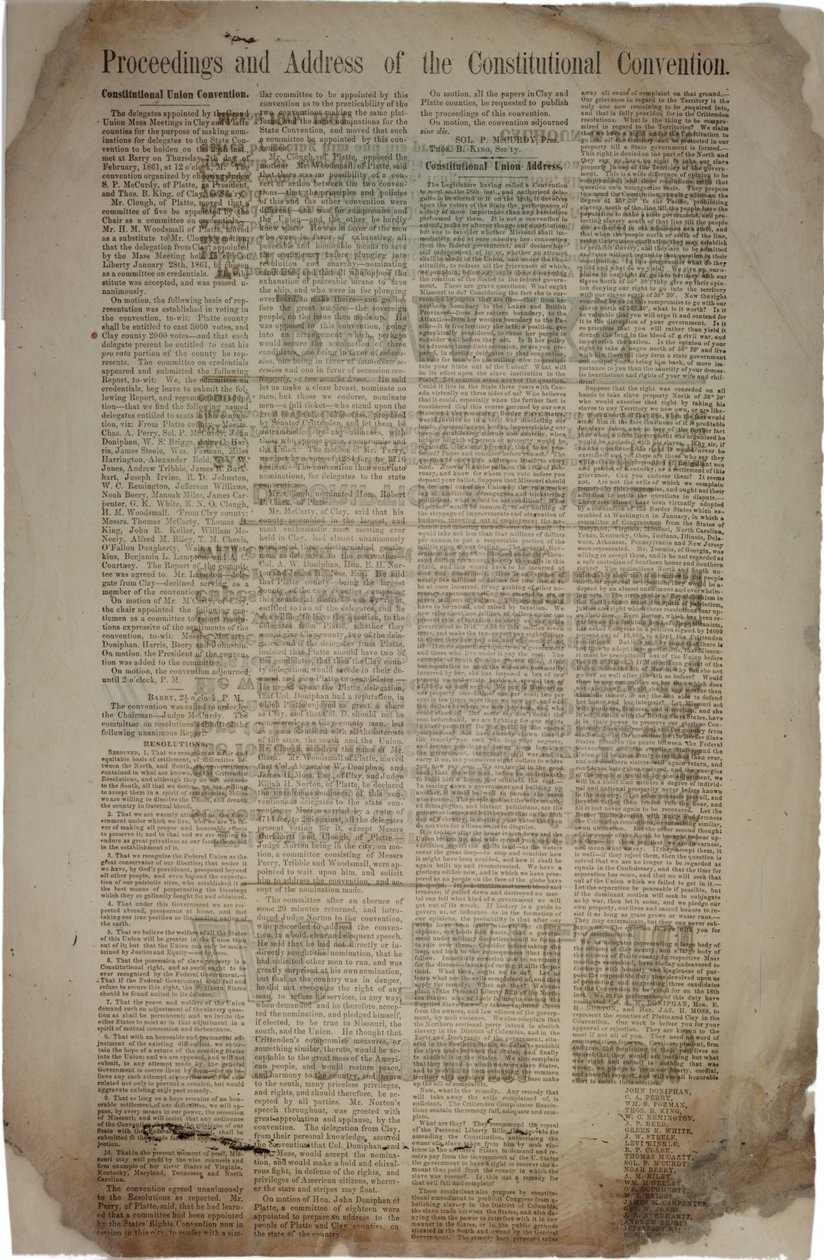 Verhandlungen und Ansprache der Verfassungskonvention, ca. 19. März 1861 von American School