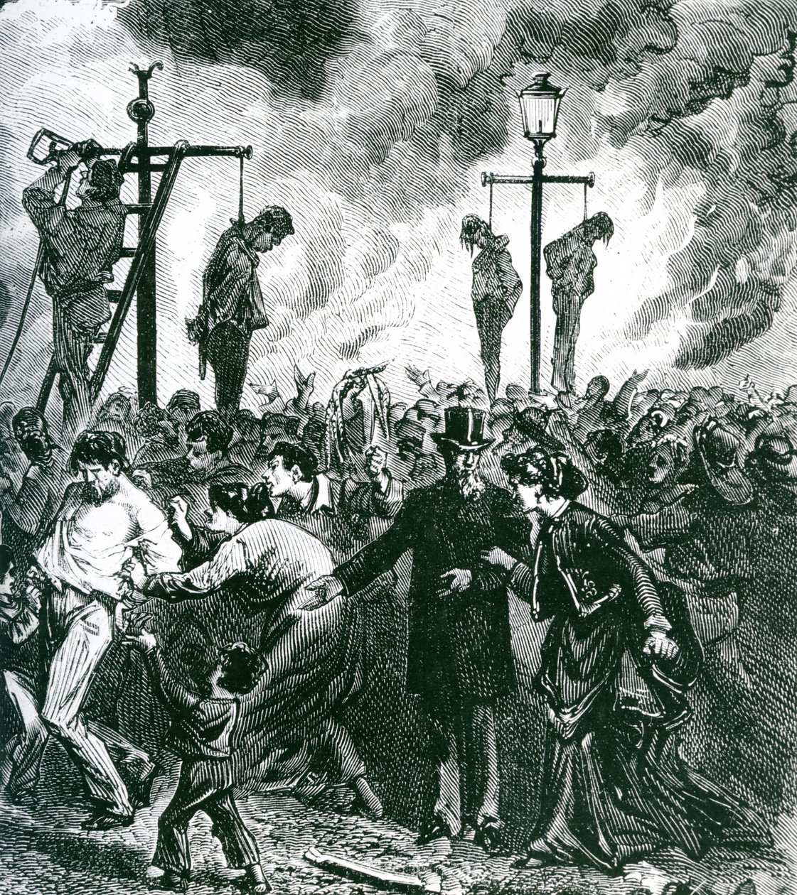 Unruhen während des Großen Brandes von Chicago im Jahr 1871 von American School
