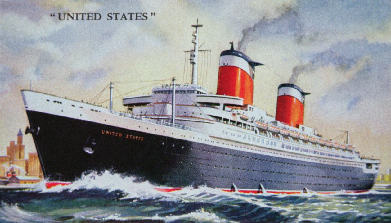 SS United States Jungfernfahrt 1952 von American School