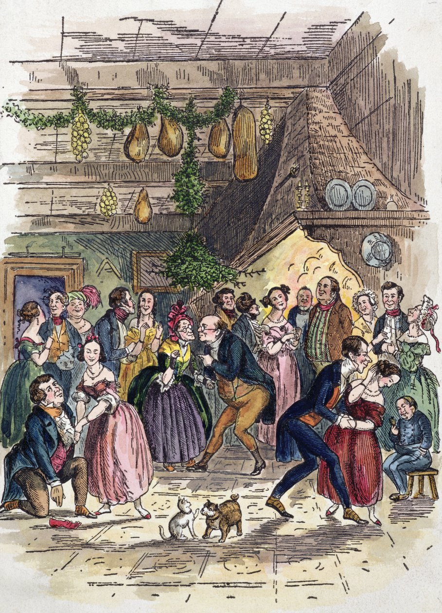 Szene aus A Christmas Carol, von Charles Dickens von American School
