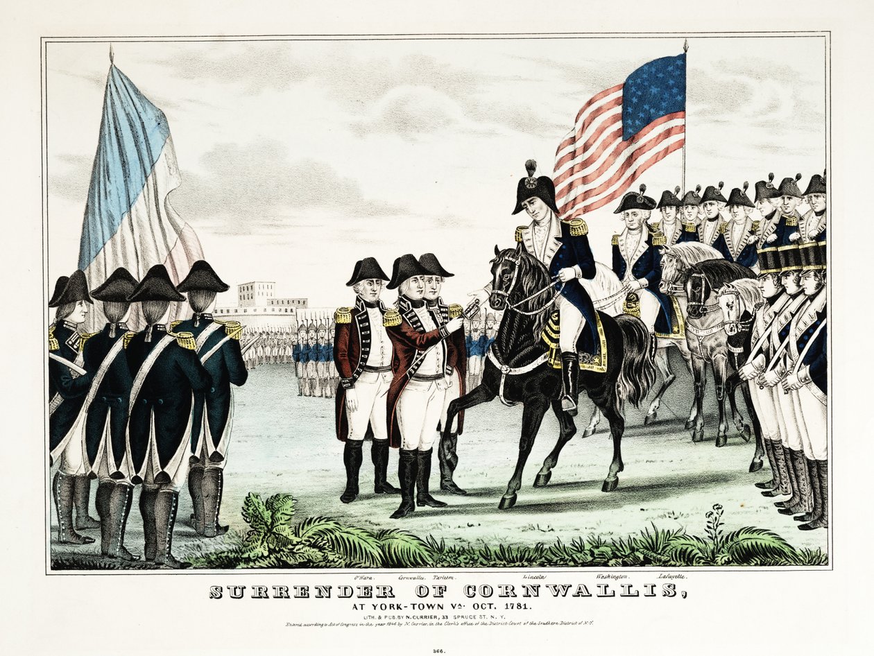 Kapitulation von Cornwallis in York Town, VA, Oktober 1781 von American School