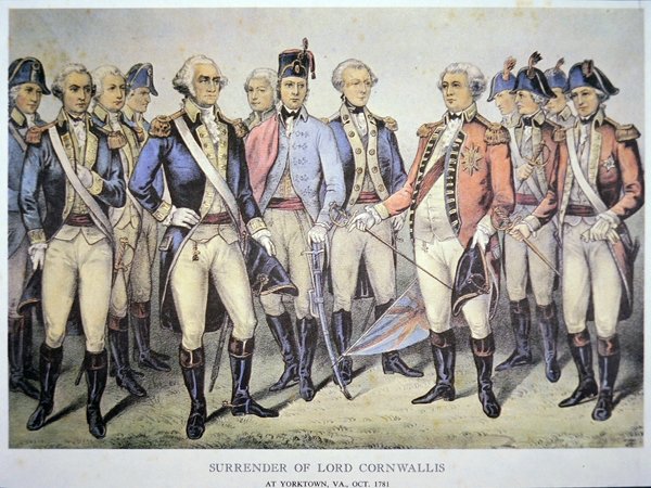 Kapitulation von Lord Cornwallis in Yorktown, Virginia von American School
