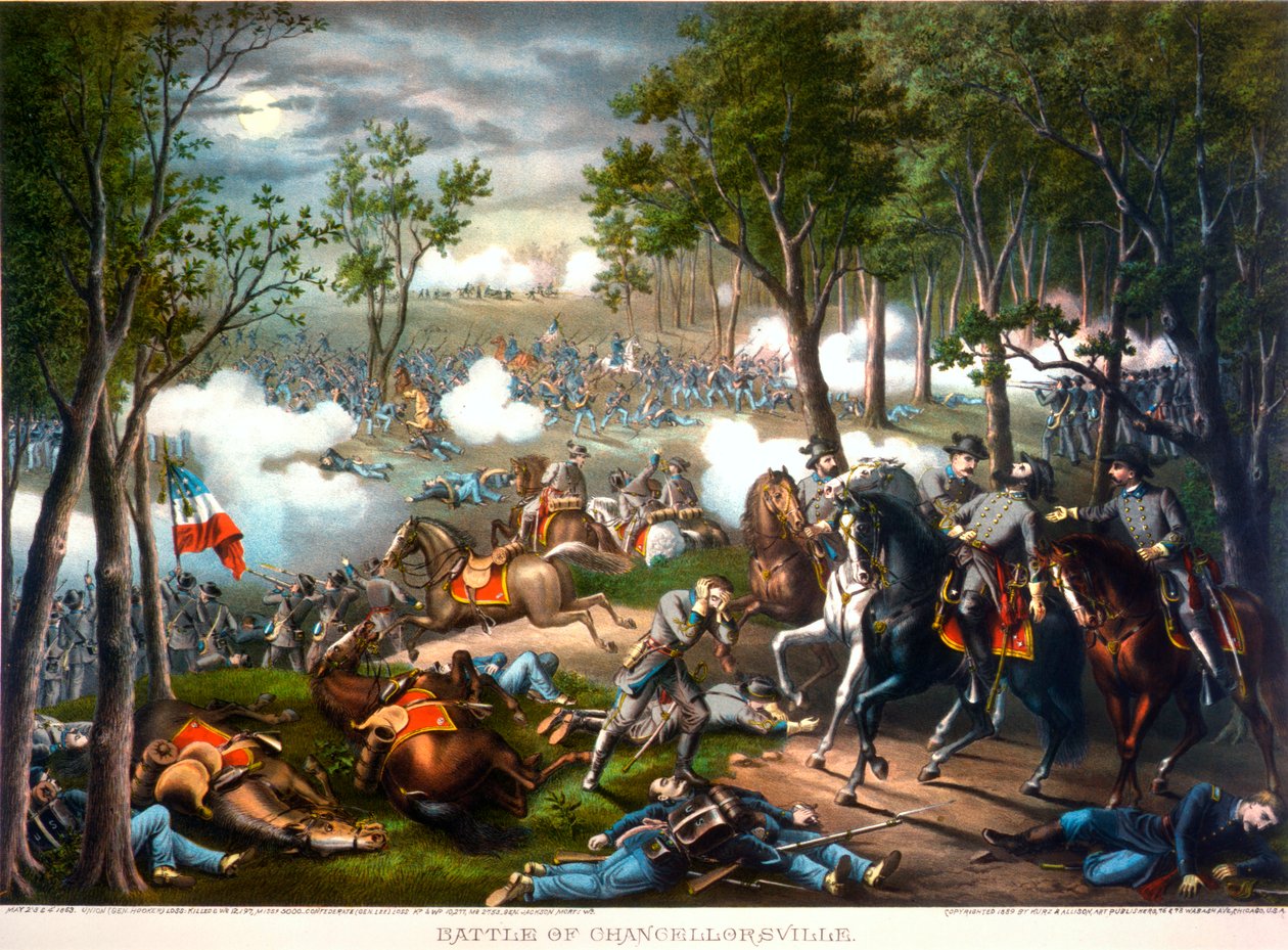 Die Schlacht von Chancellorsville, Virginia, 1863 von American School