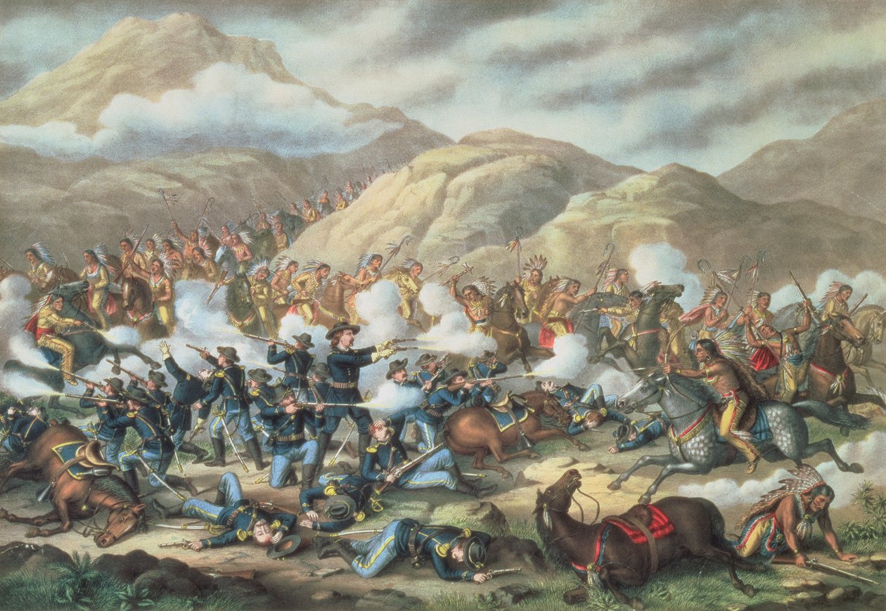 Die Schlacht am Little Big Horn, 25. Juni 1876, 1889 von American School