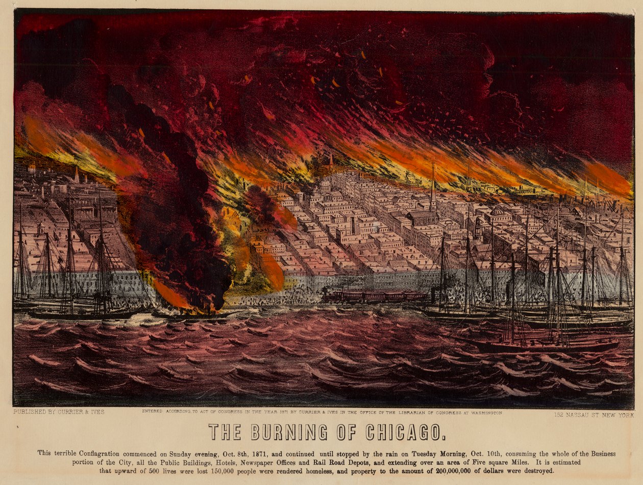 Das Brennen von Chicago, 1871 von American School
