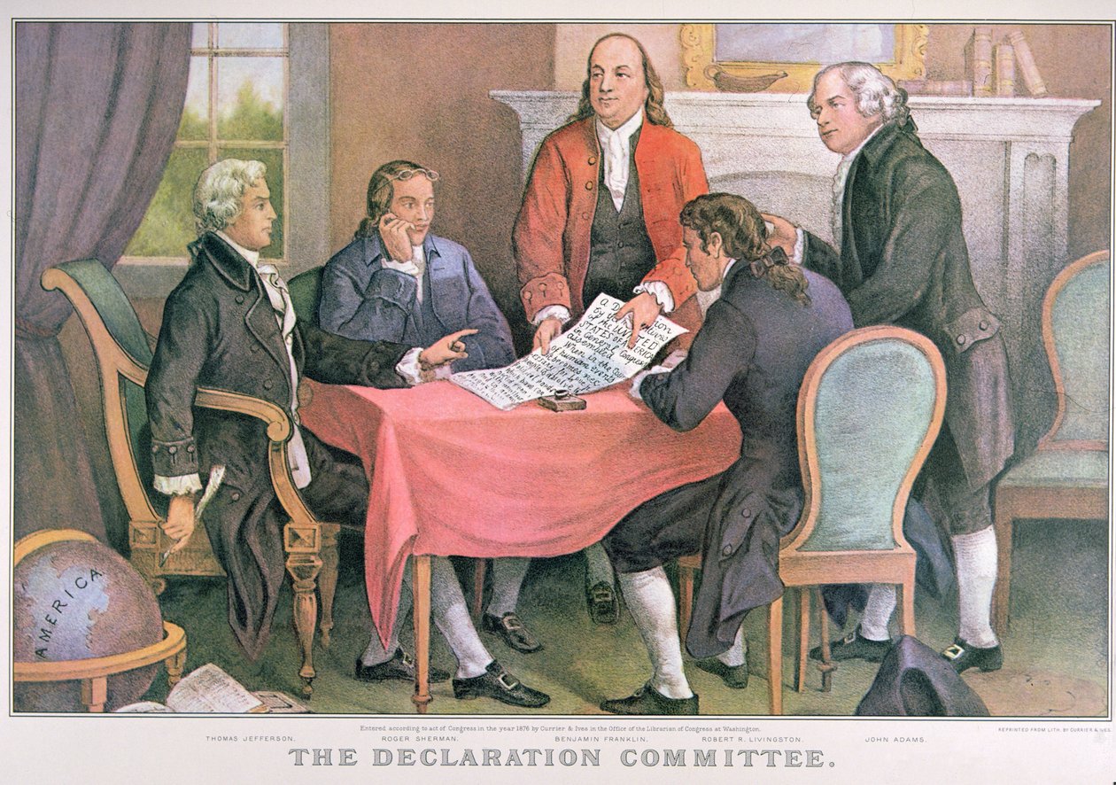Das Erklärungskomitee, veröffentlicht von Currier & Ives, New York von American School