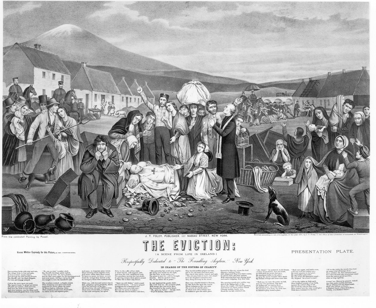 Die Räumung: Eine Szene aus dem Leben in Irland, veröffentlicht von J.T. Foley, 1871 von American School