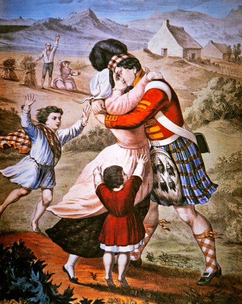 Die Rückkehr des Highlanders, veröffentlicht von Currier & Ives von American School