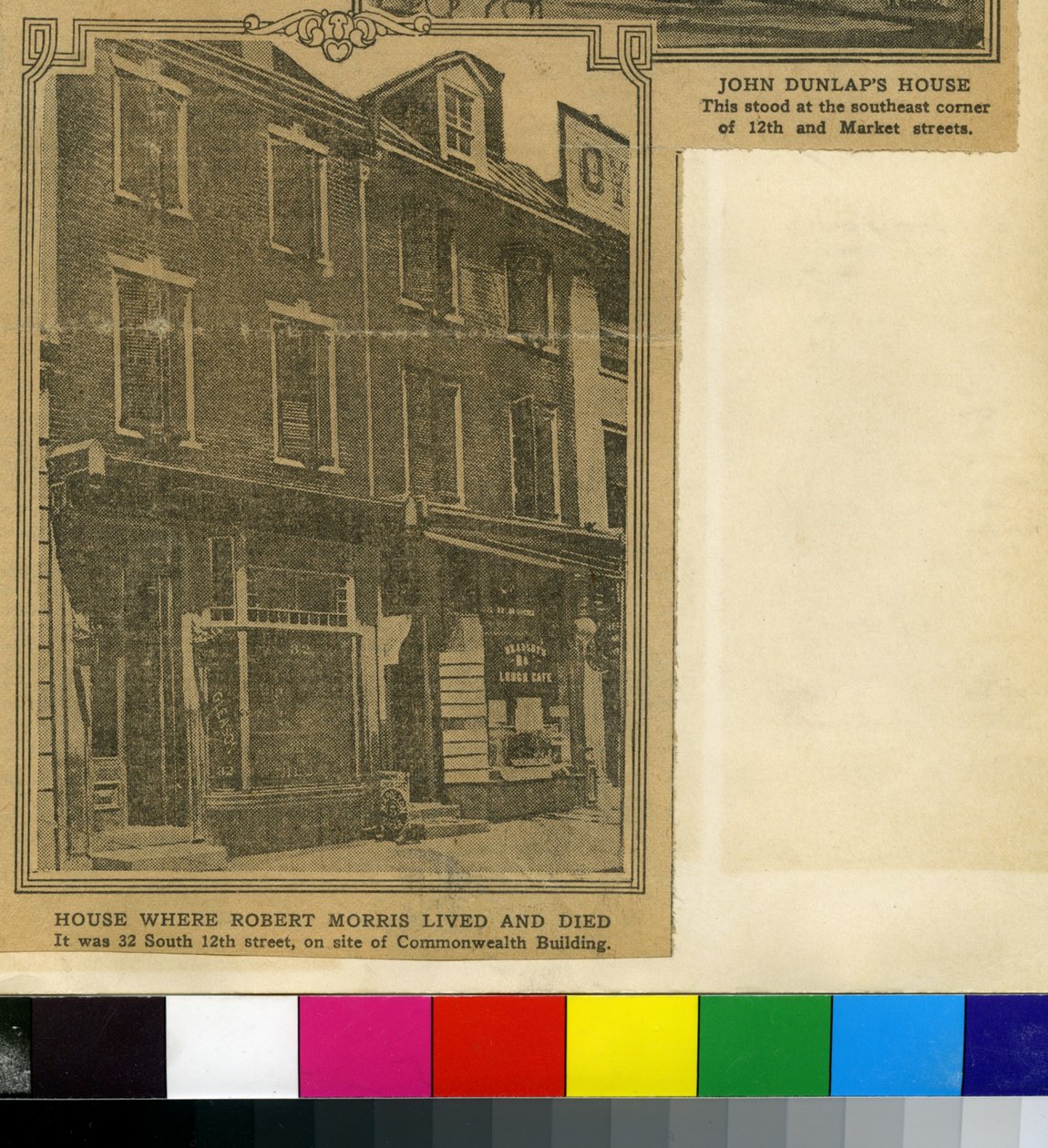 Das Haus, in dem Robert Morris lebte und starb (Zeitungsdruck) von American School