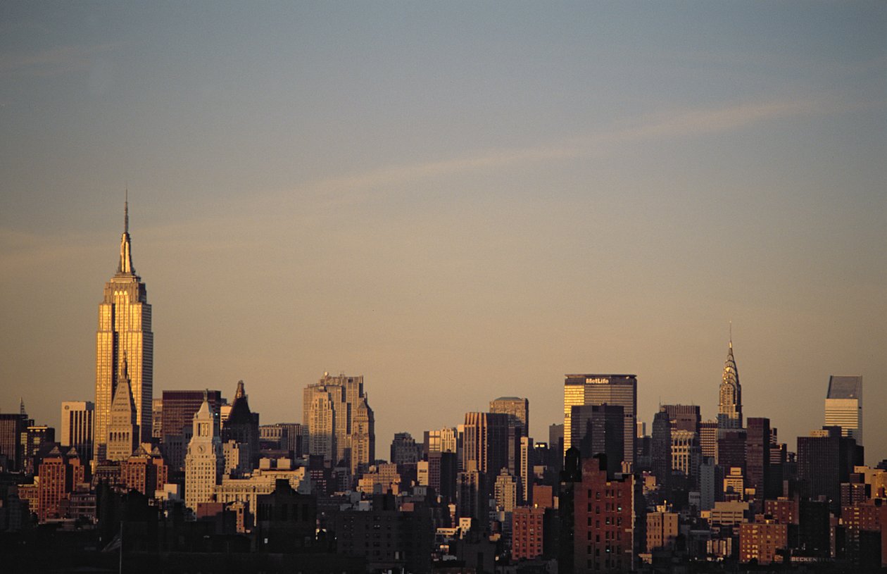 Die Skyline von Manhattan von American School