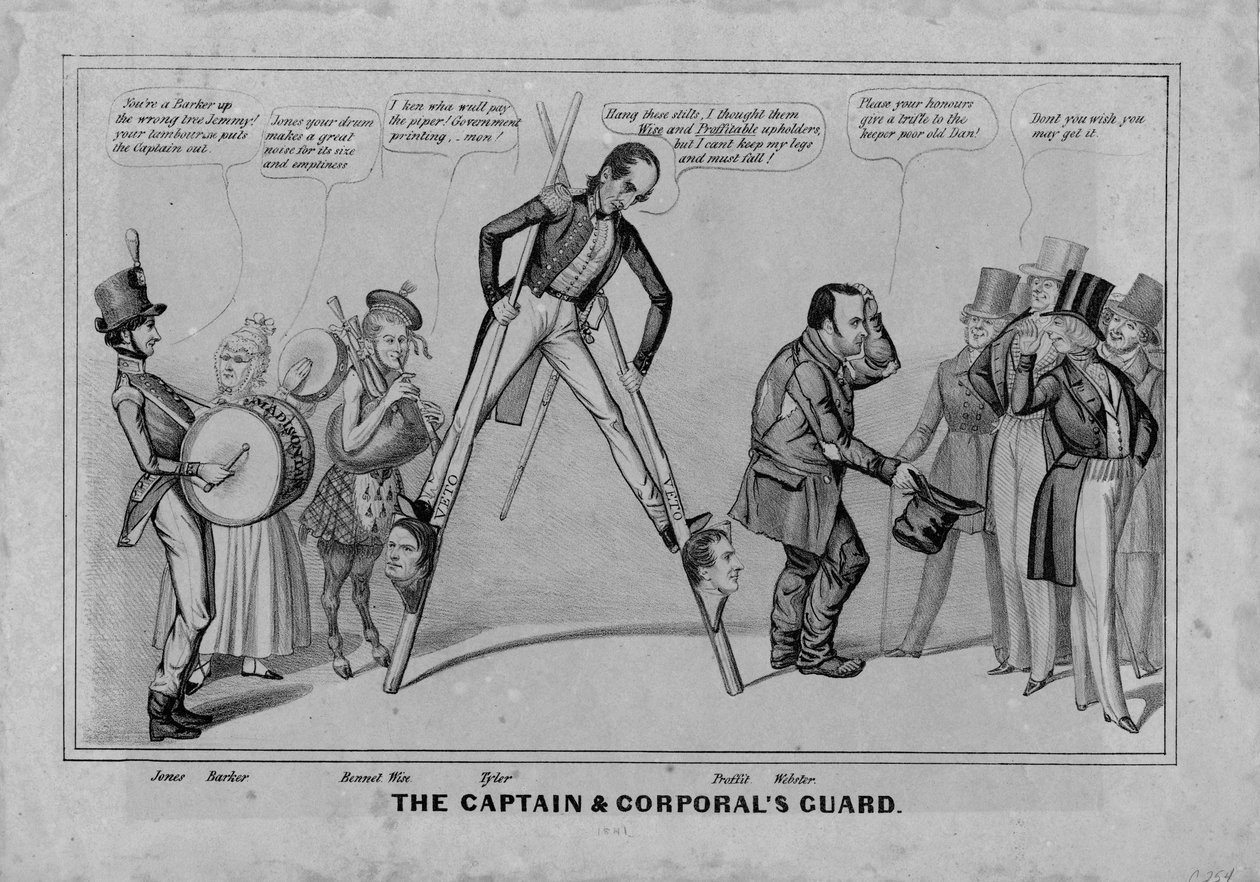 Der Hauptmann und die Korporalswache, veröffentlicht von H R Robinson, New York, 1841 von American School