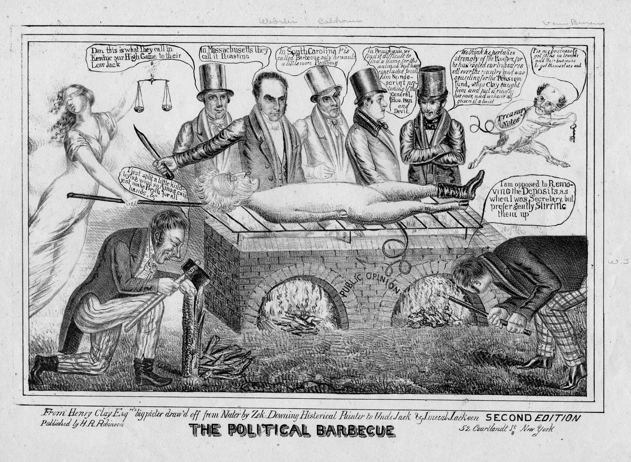 Das politische Barbecue, ca. 1835 von American School