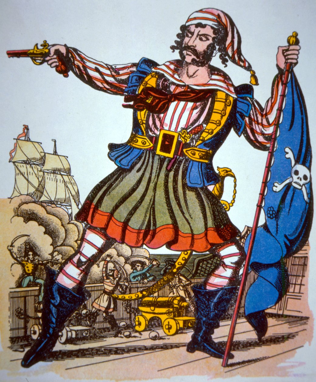 Viktorianische Darstellung eines Piraten von American School