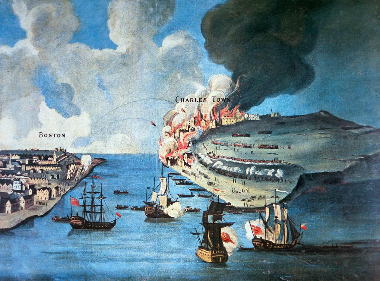Ansicht von Boston und die Schlacht von Bunker Hill von American School