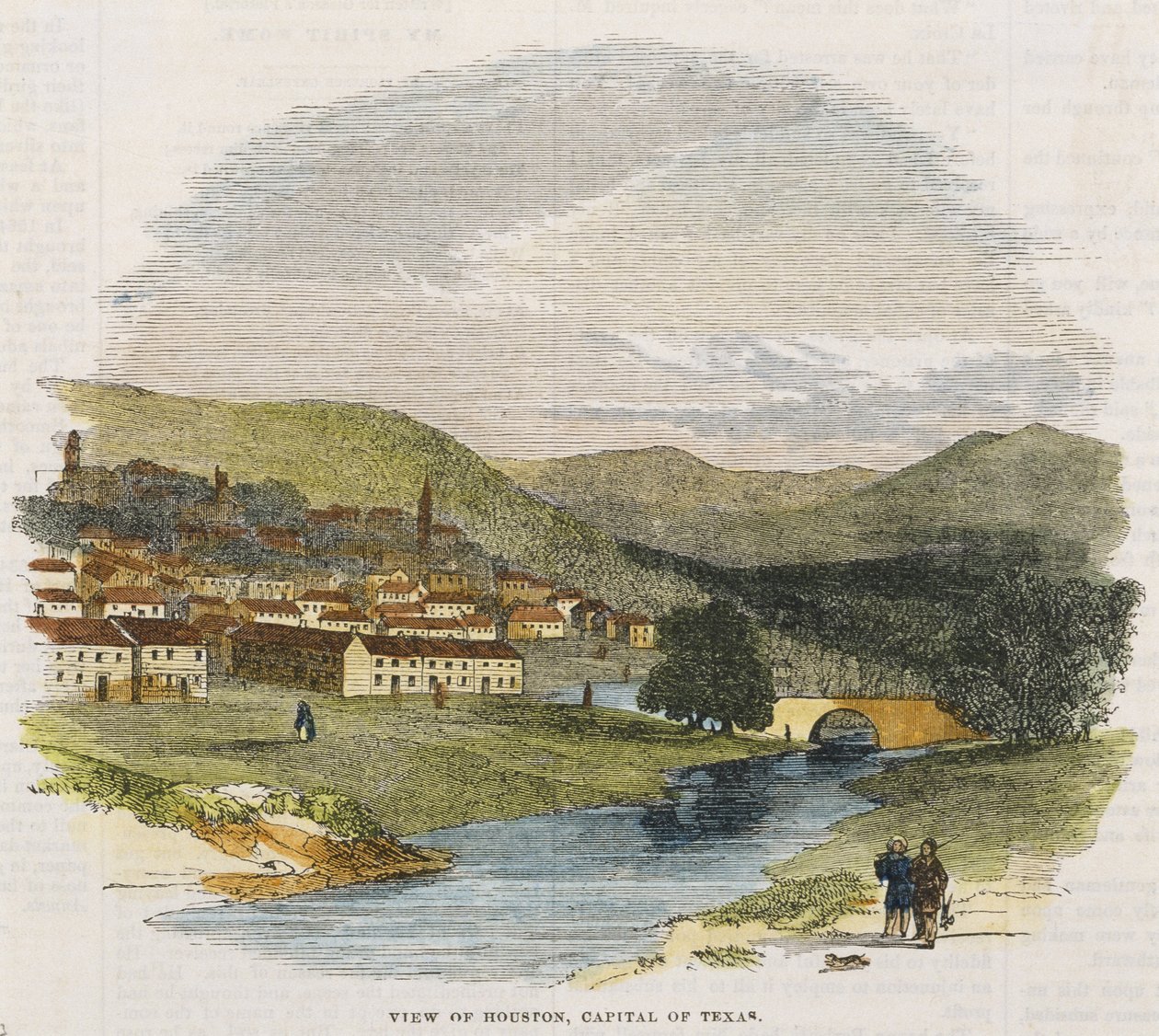 Ansicht von Houston, Hauptstadt von Texas, ca. 1852 von American School