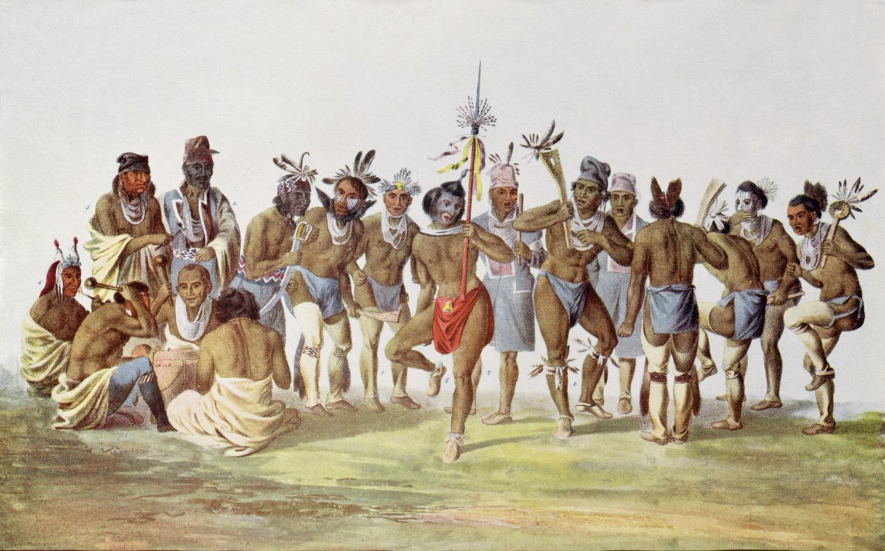 Kriegstanz der Sauks und Füchse, Illustration aus 