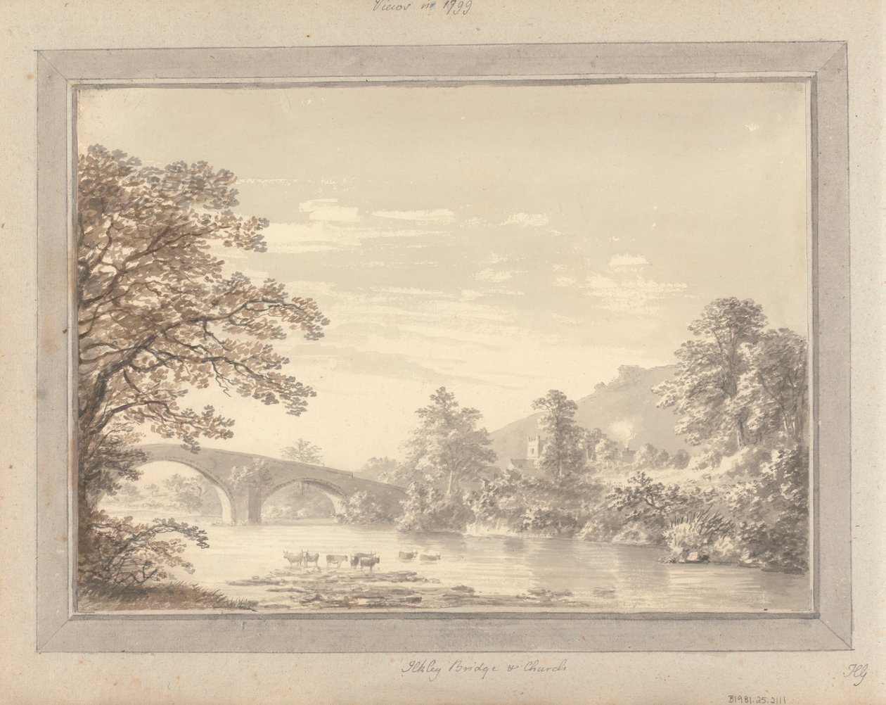 Ansichten in England, Schottland und Wales: Ilkley Brücke und Kirche von Amos Green