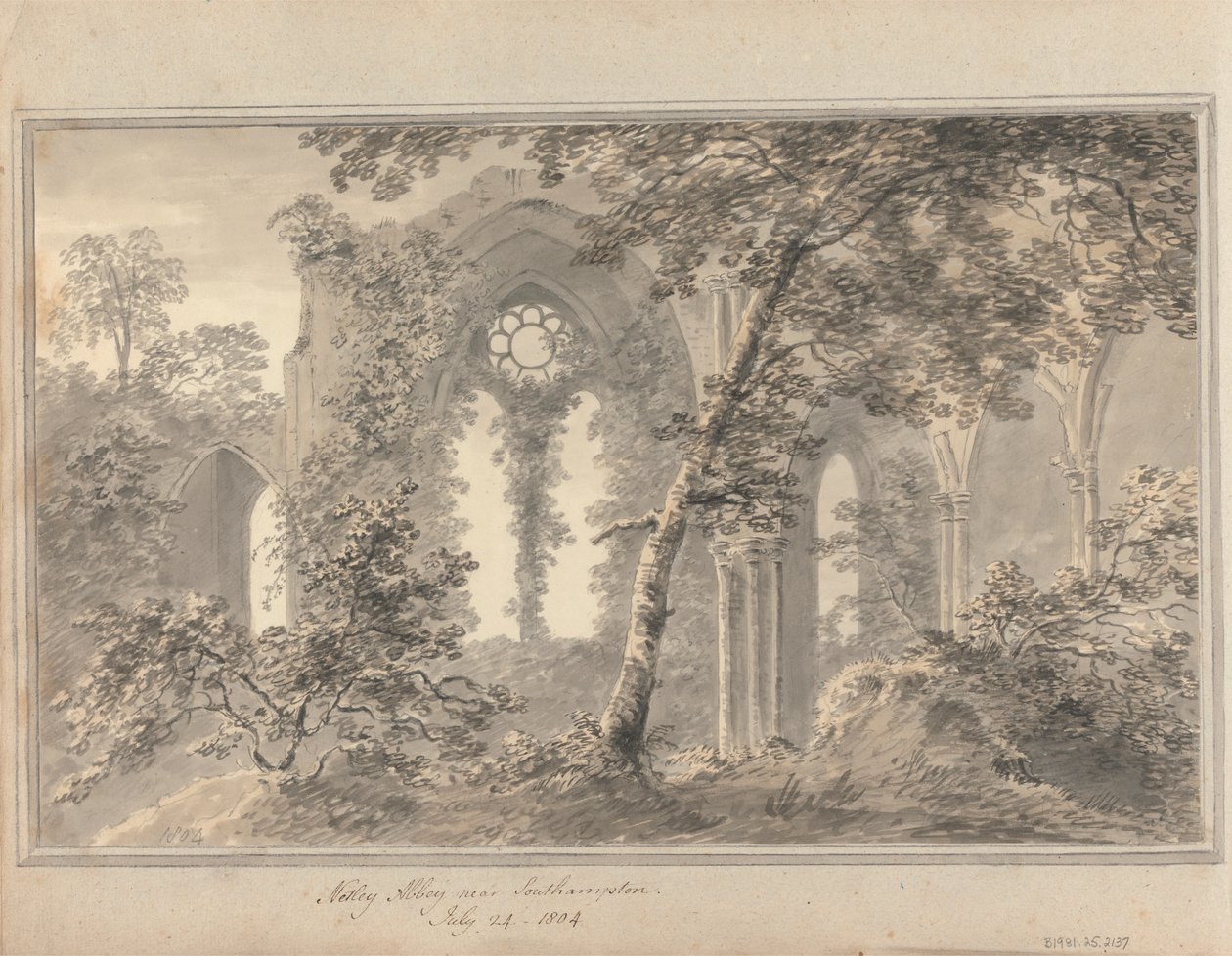 Ansichten in England, Schottland und Wales: Netley Abbey bei Southampton, 24. Juli 1804 von Amos Green