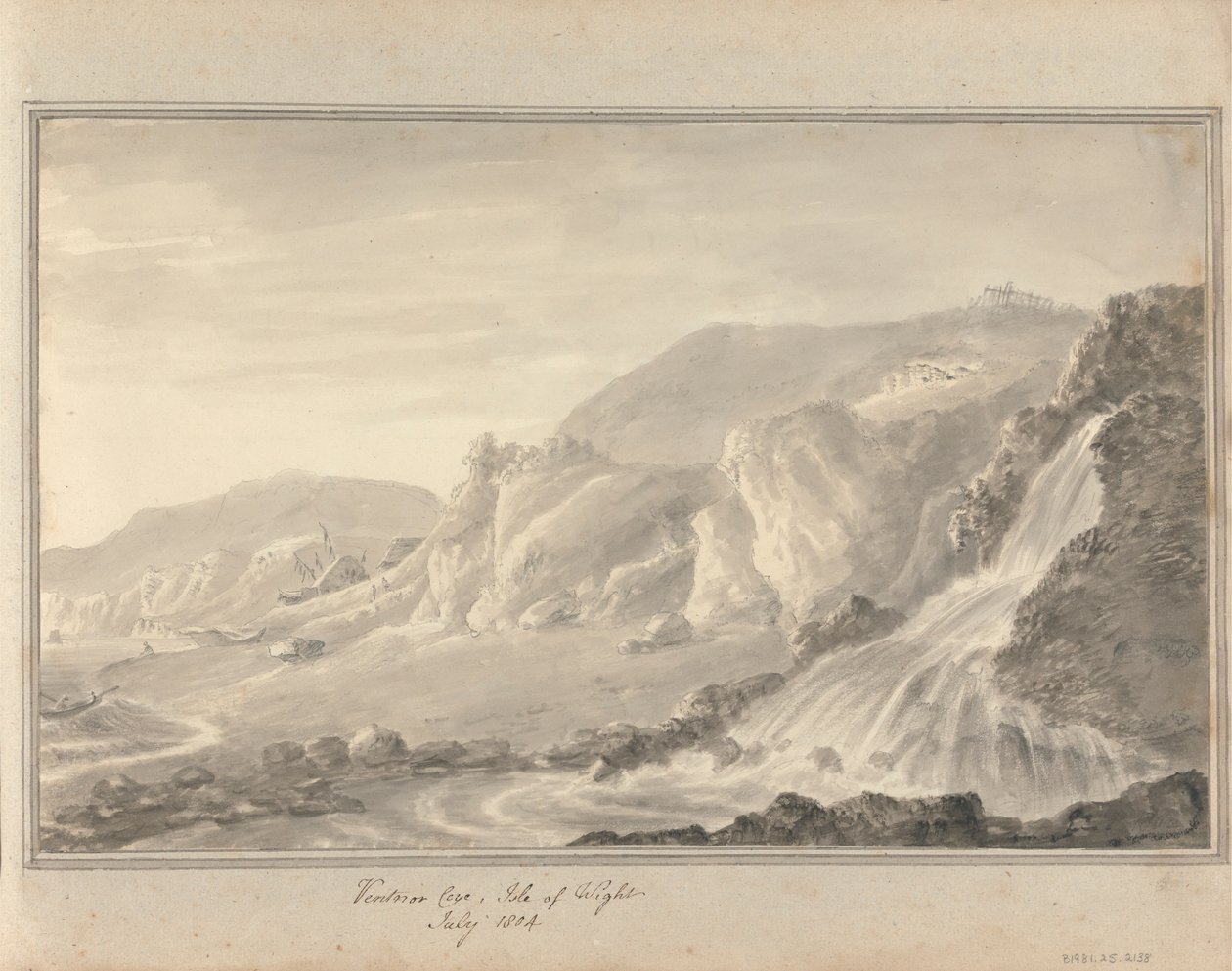 Ventnor Cove, Isle of Wight, Juli 1804 von Amos Green
