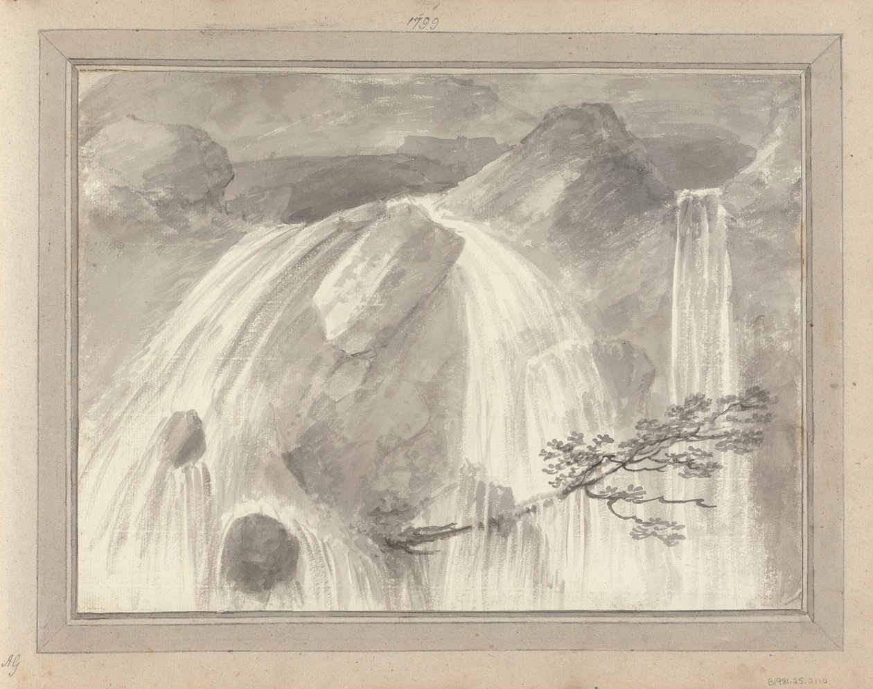 Ansichten in England, Schottland und Wales: Wasserfall, Ansichten von 1799 von Amos Green
