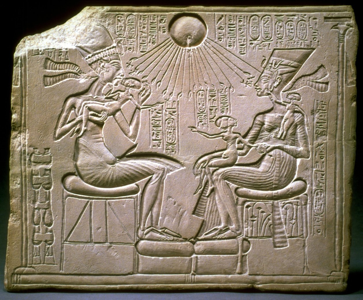 Die königliche Familie: Echnaton, Nofretete und ihre Kinder, ca. 1350 v. Chr. von Ancient Egypt