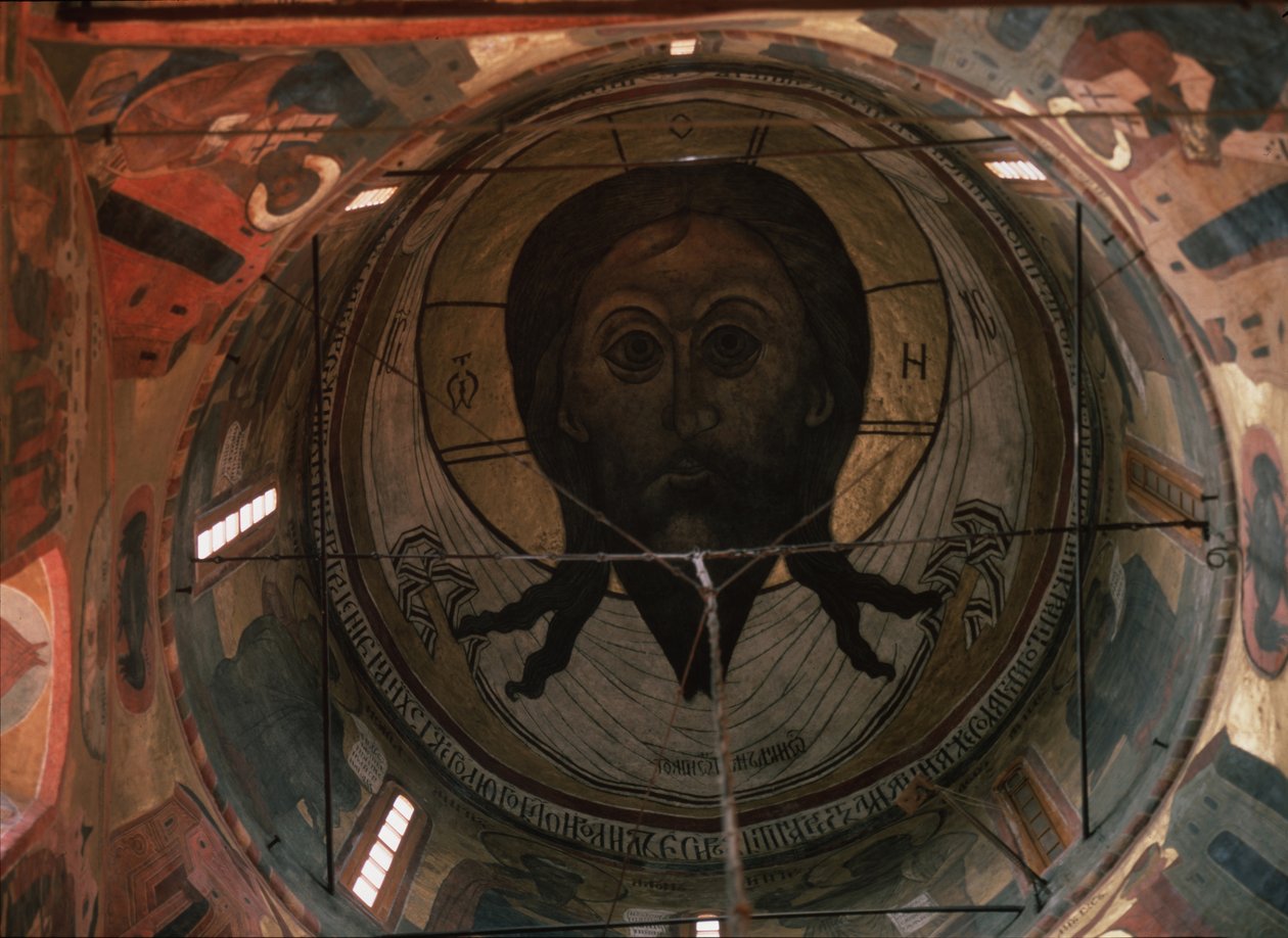 Das Heilige Antlitz Kuppelgemälde in der Erzengel-Michael-Kathedrale des Moskauer Kremls, 1652-1666 von Ancient Russian frescos