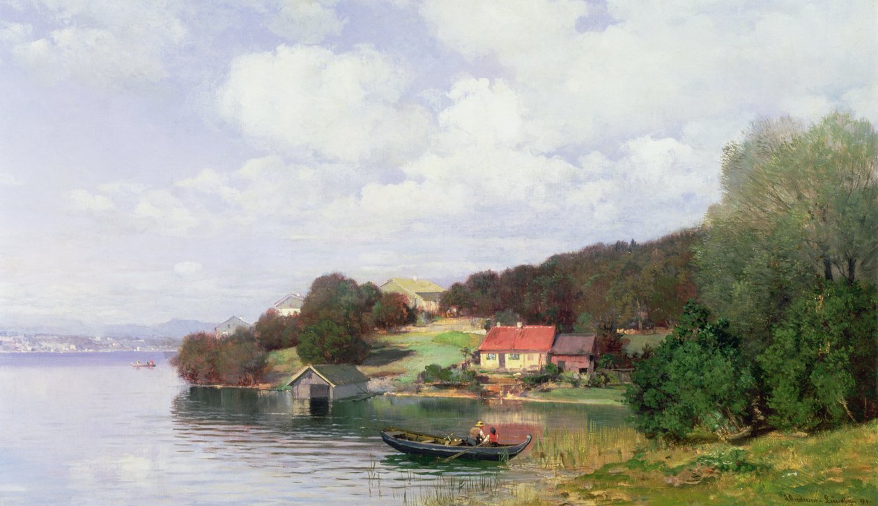 Bootsfahrt auf einem See, 1891 von Anders Andersen Lundby
