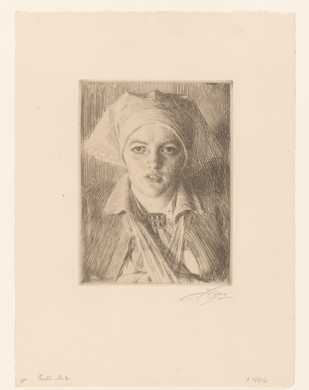Porträt von Gulli von Anders Leonard Zorn (signed by artist)