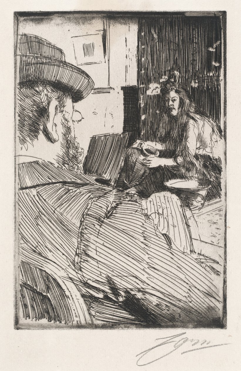 Albert Besnard und sein Modell, 1896 von Anders Leonard Zorn