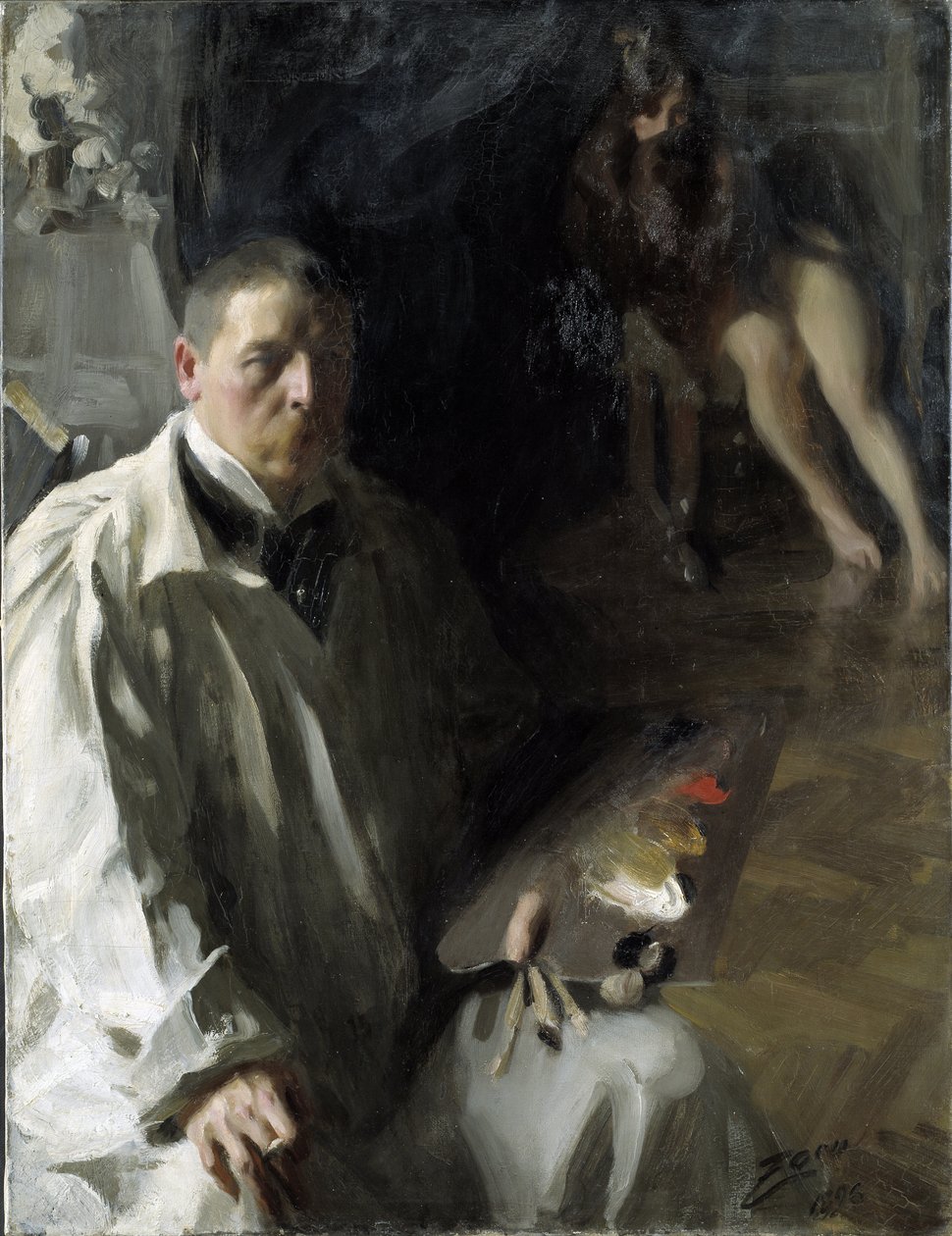 Selbstporträt mit Modell von Anders Leonard Zorn