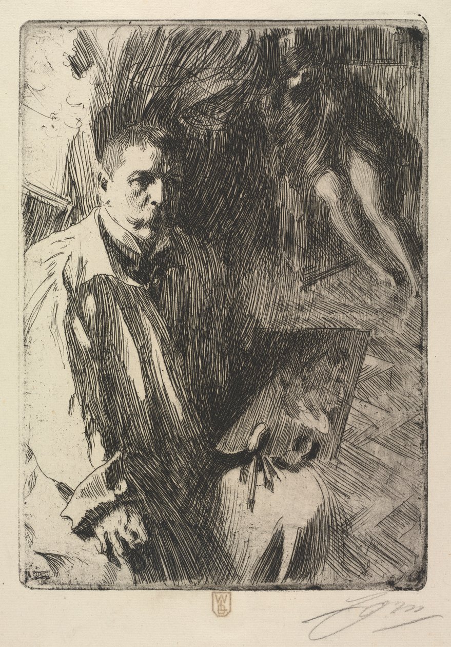 Porträt des Künstlers und seines Modells von Anders Leonard Zorn