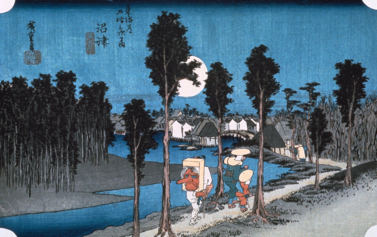 Mond bei Numazu, aus 53 Stationen von Tokaido, 1832 von Ando Hiroshige