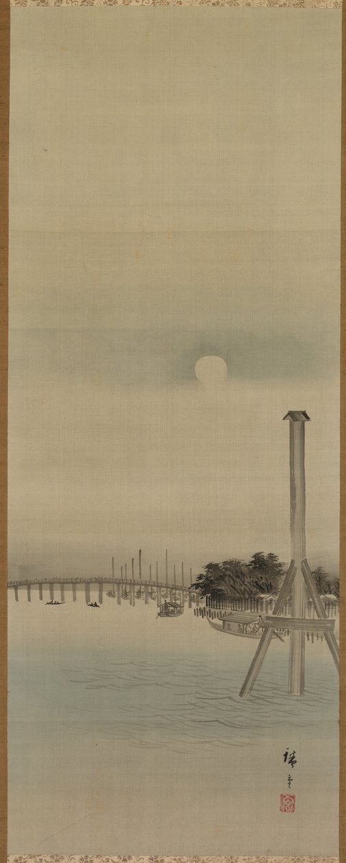 Nachtszene am Sumida-Fluss, 1800er Jahre von Ando Hiroshige