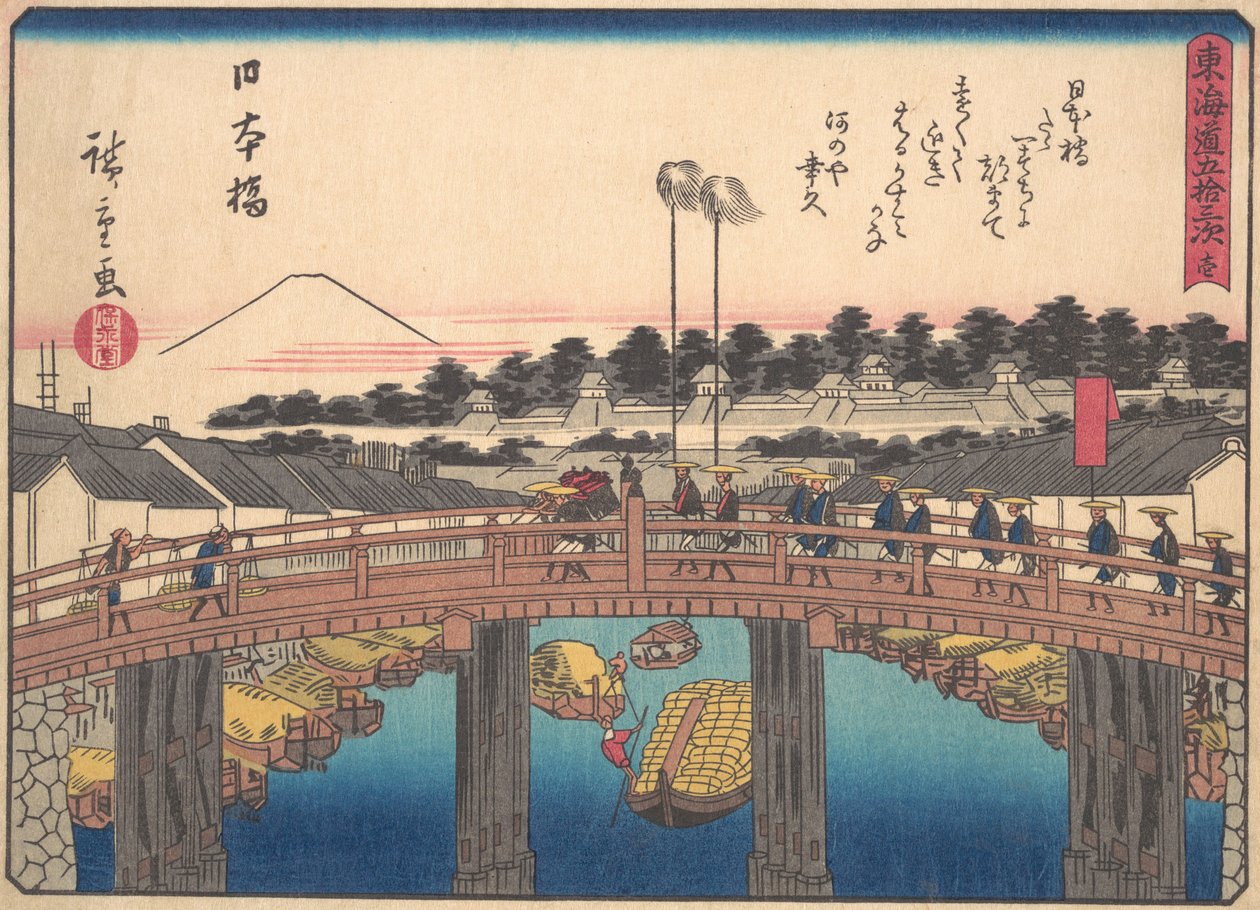 Nihonbashi, aus der Serie Die dreiundfünfzig Stationen der Tokaido-Straße von Ando Hiroshige