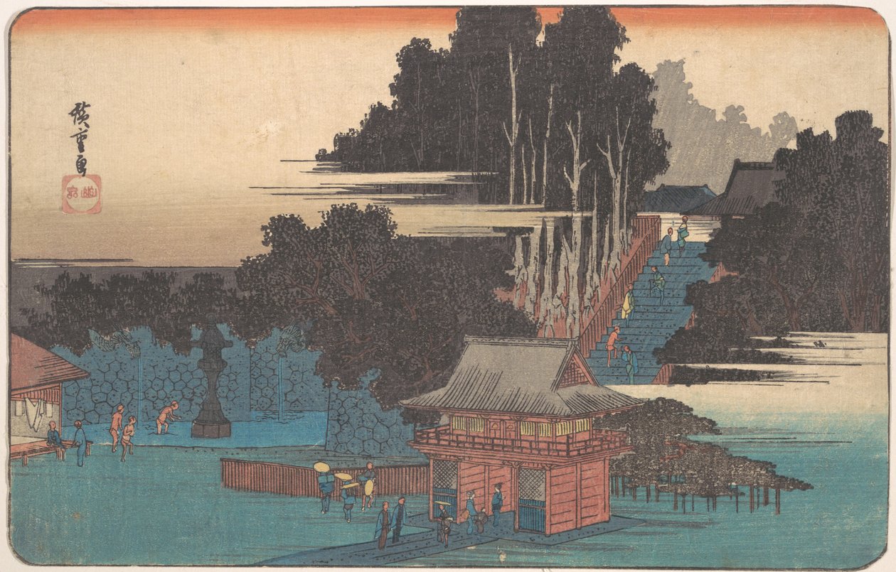 Pilger am Fudo-Schrein, Meguro von Ando Hiroshige