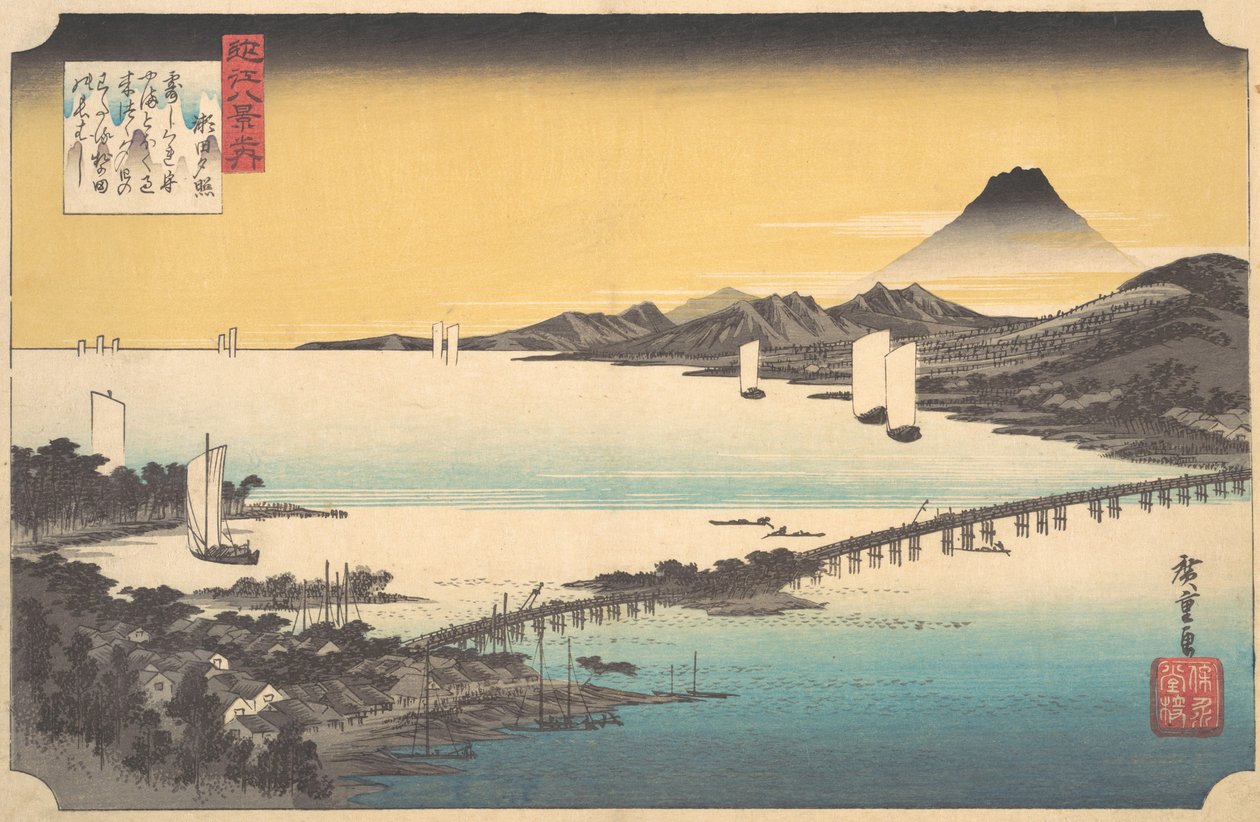 Sonnenuntergang in Seta, ca. 1832 von Ando Hiroshige