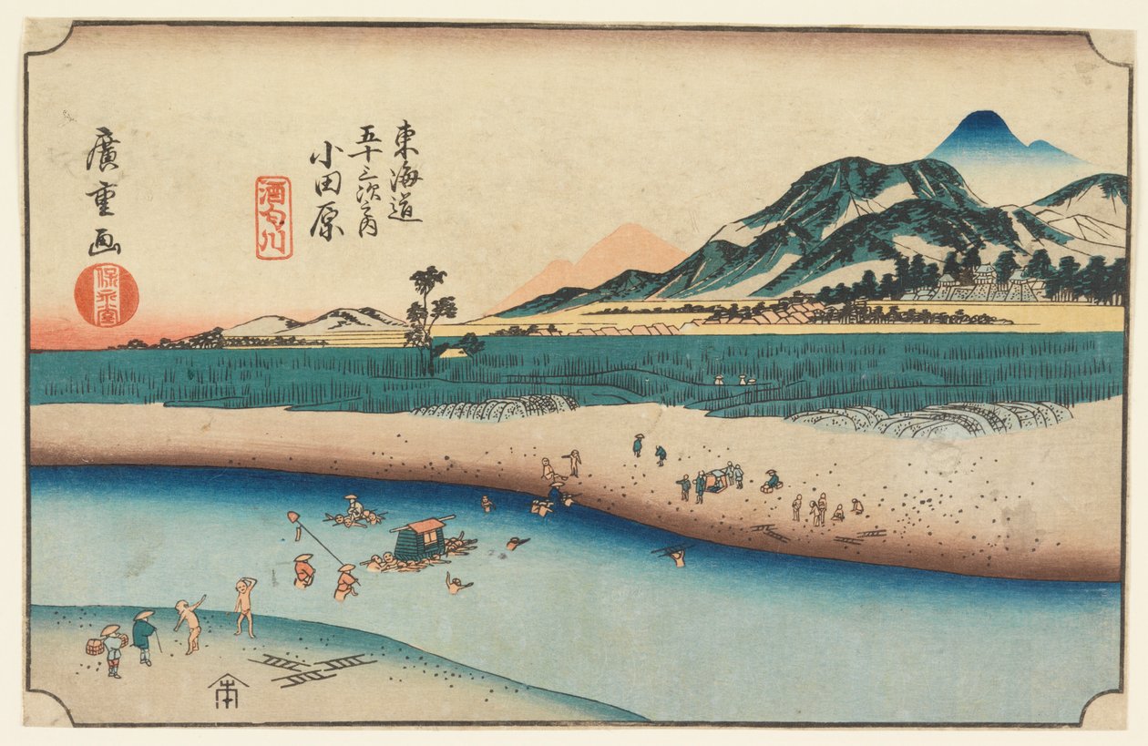 Holzschnitt aus Tokaido Gojusan Tsugi-na Uchi (Dreiundfünfzig Stationen des Tokaido) von Ando Hiroshige
