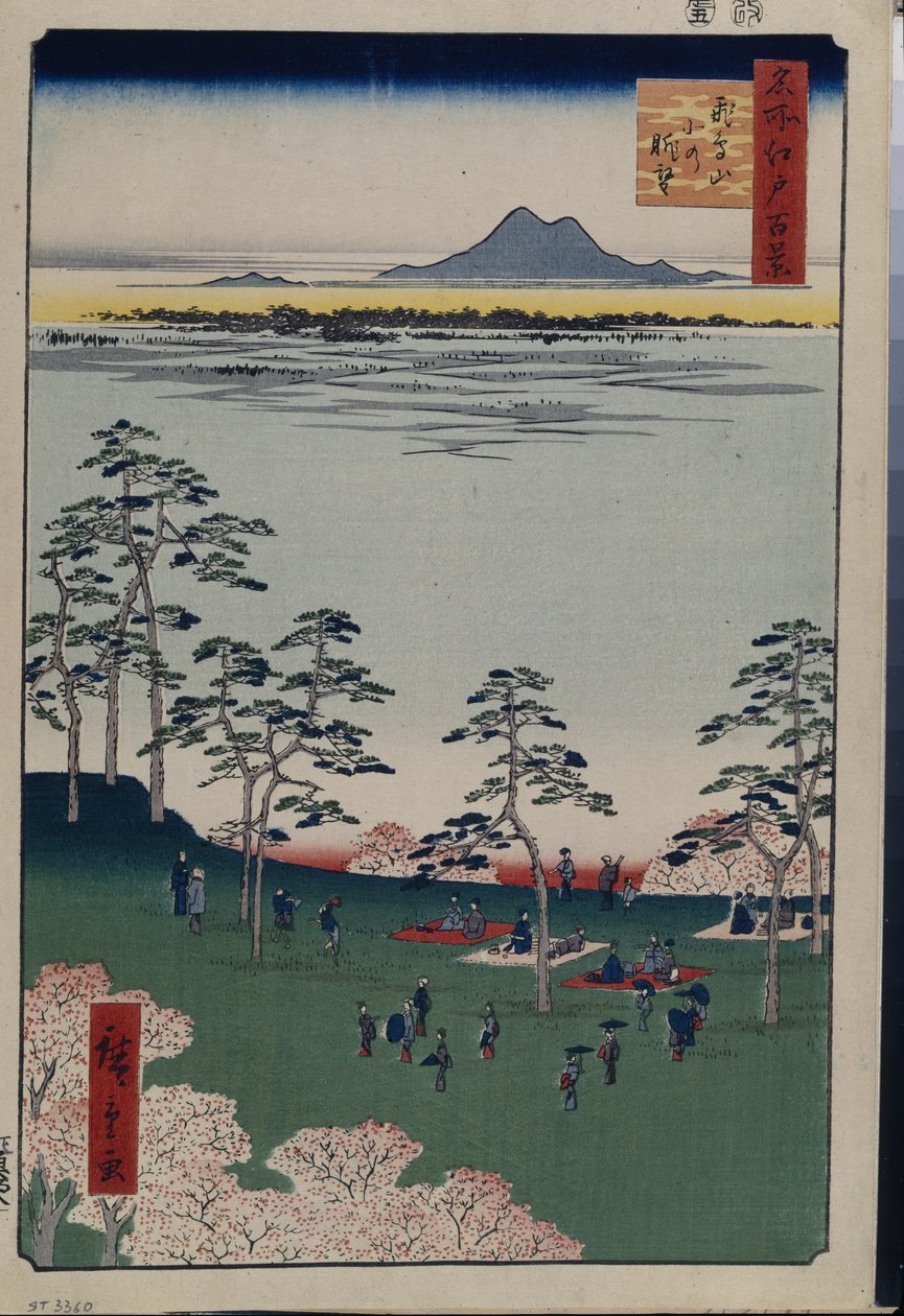Hundert berühmte Ansichten von Edo: Blick nach Norden von Asukayama von Ando or Utagawa Hiroshige