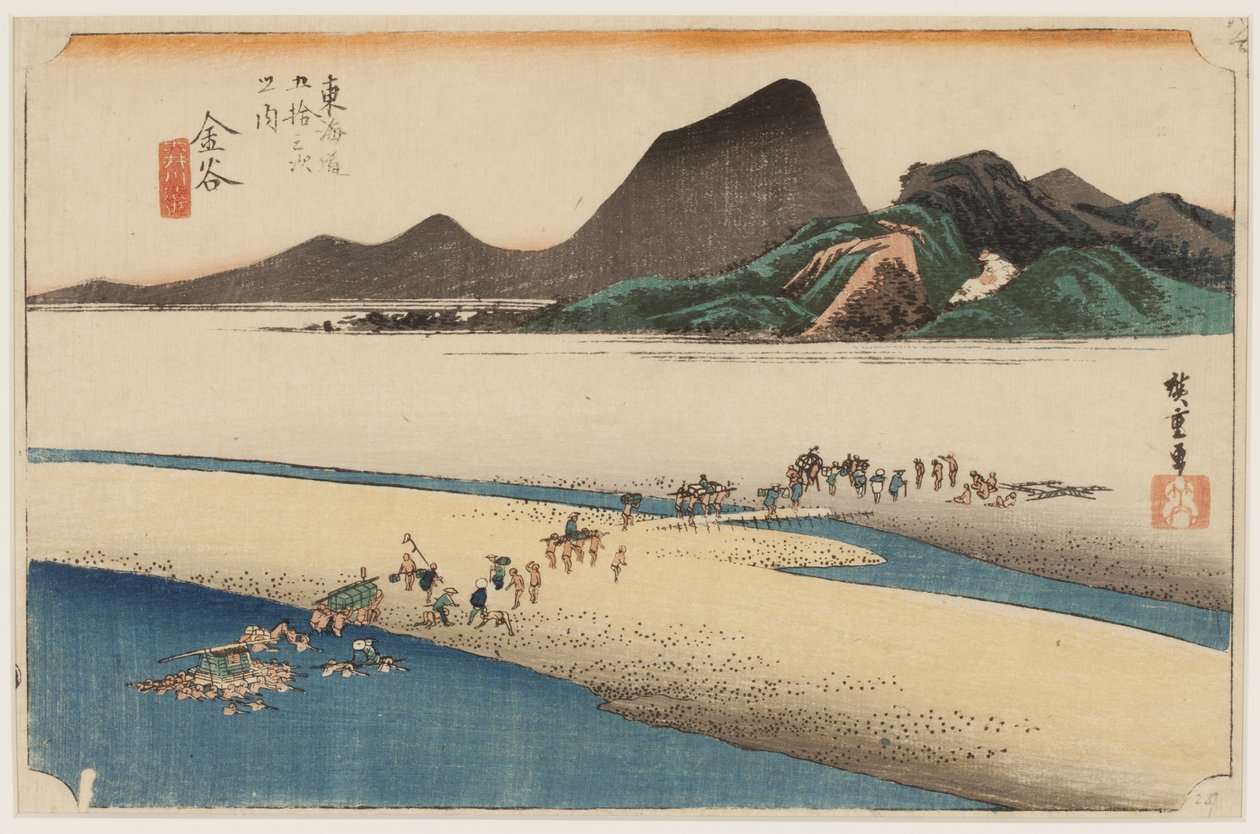 Enshu-Ufer des Oi-Flusses von Ando or Utagawa Hiroshige