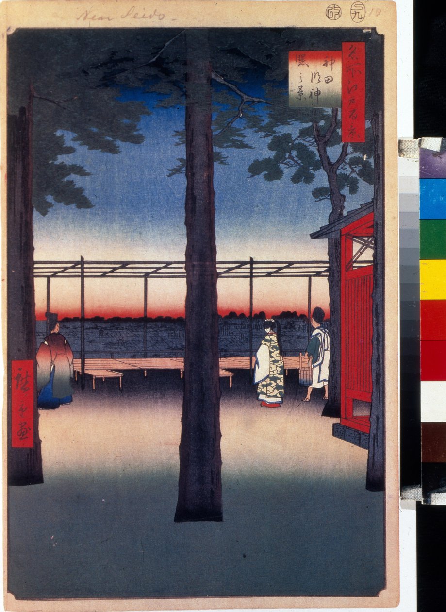 Morgendämmerung am Kanda Myojin-Schrein, Hundert berühmte Ansichten von Edo von Ando or Utagawa Hiroshige