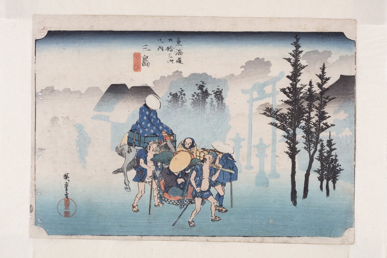 Mishima: Morgennebel von Ando or Utagawa Hiroshige