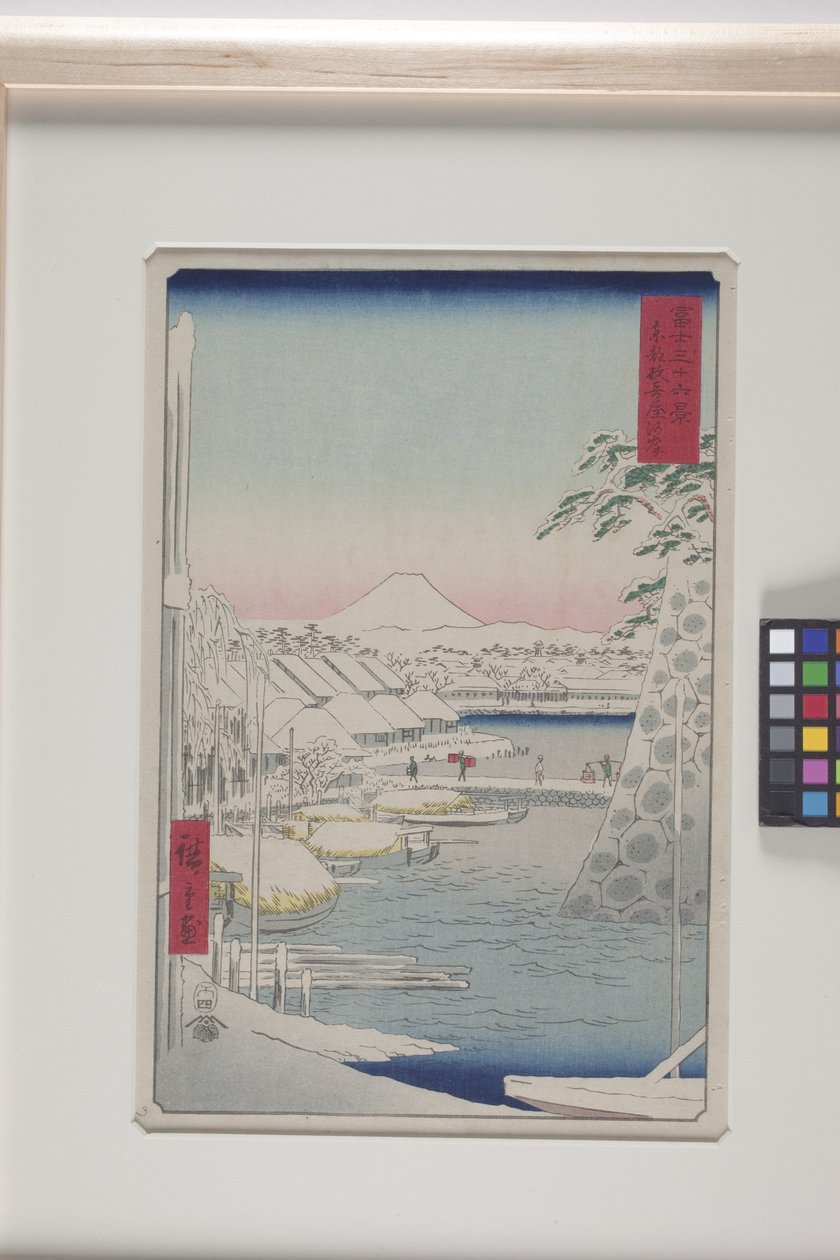 Das Ufer des Sukiya-Flusses in der östlichen Hauptstadt von Ando or Utagawa Hiroshige
