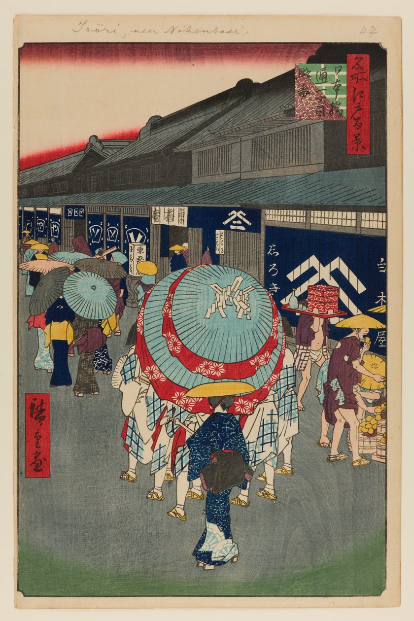 Blick auf Nihonbashi Tori-itchome von Ando or Utagawa Hiroshige